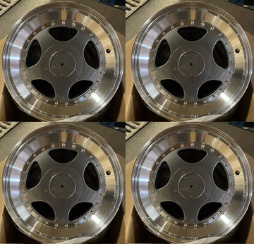 15" Wheels 15x7 4x100 / 4x108 +20 CB 73.1 Gunmetal With Machine Lip IPW Rims