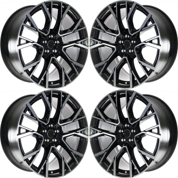22" W706 BLACK MACHINED STAGGERED WHEELS RIMS FIT BMW 5X120 X5 E70 F15 XDRIVE