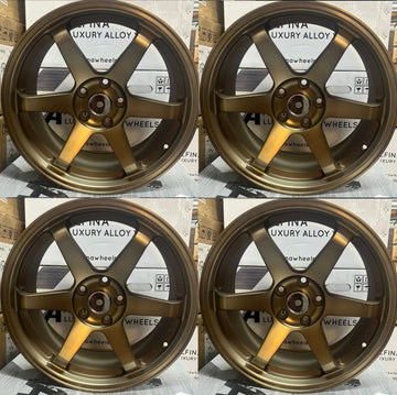 18" Wheels 18x9 5x112 +30 CB 73.1 TE37 Style Bronze Rims Set 4