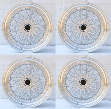 22" Wheels 22x9 5x114.3 / 5x120 +30 RS Style Silver Machined Lip Rims Set 4