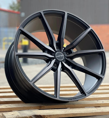 20x8.5 5x112 Inovit Frixion5 Wheels 20" Black Machined Rims For Audi A4 A5 A Q5