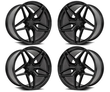 19x9.5/20x11 Satin Black Wheels For Corvette C6 C7 19"/20" Staggered Rims Set