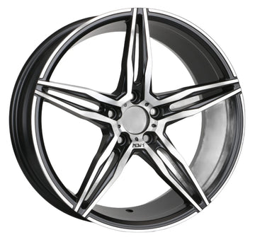 18" Wheels 18x8 +35 5x108 CB73.1 Voss Style Black Machined RIMS SET 4