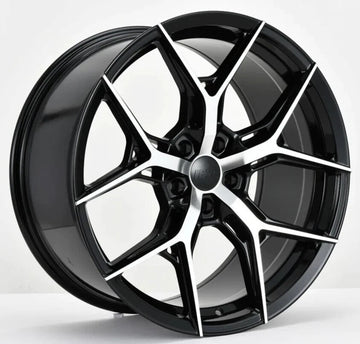 20" Wheels 20x8.5 / 20x10 +35 5x114.3 Staggered Black Machined Rims Set 4