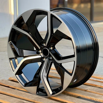 22" BLACK MACHINED WHEELS FOR AUDI A7 RS6 RS7 A8 SQ5 Q7 Q8 RSQ8 ETRON 22x10 RIMS