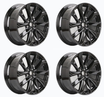 17" Wheels For Toyota Corolla Matrix 17x7.5 +35 5X100 Gloss Black Rims Set 4