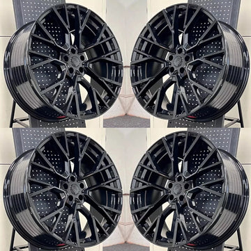 22" GLOSS BLACK STAGGERED 22x9.5/22x10.5 WHEELS FOR BMW X5 E70 F15 X6 E71 5X120