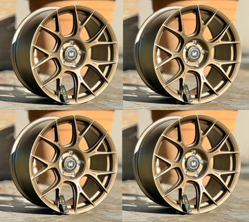 19x8.5/19x9.5 +35 5x114.3 MFlow MFR1 Bronze Wheels 19" Rims Staggered Set 4