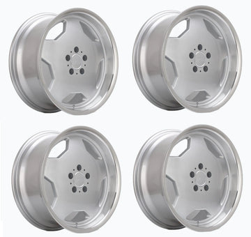 18x8/18x9 Classic Style Staggered Wheels 18" For Mercedes Silver 5x112 ET30 Set