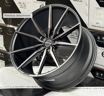 19x8.5/19x9.5 5x114.3 Inovit Frixion5 Wheels 19" Staggered Black Machined Set 4