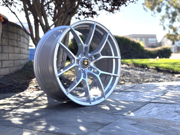 20x8.5/20x9.5 +35 5x114.3 Staggered MFR1 Hypersilver 20" Wheels CB 73.1 Rims