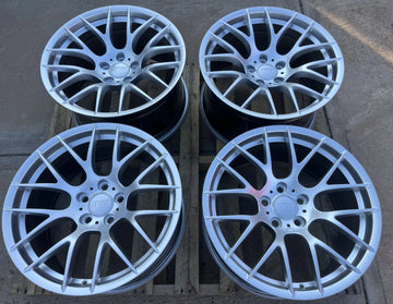 19x8.5 +35/19x10 +25 Staggered Comp Style Wheels For BMW E46 M3 Silver 19" Rims