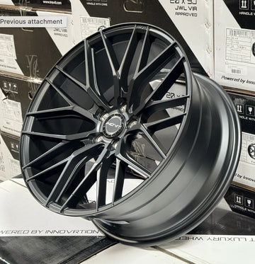 19x8.5 5x112 +35 Inovit Blitz Wheels 19" Black Rims Set For Audi A4 A5 Q5 VW
