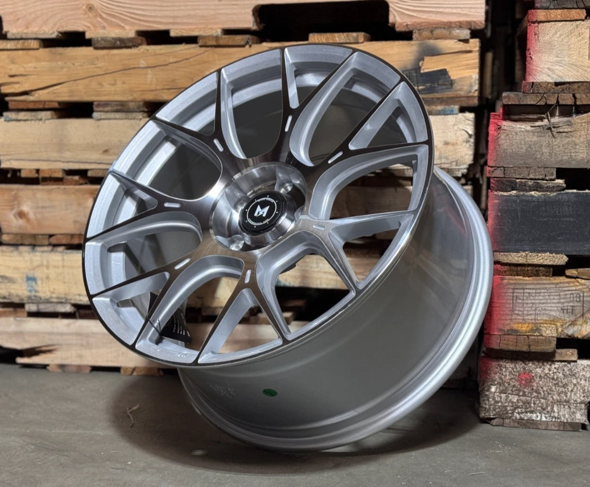 4 Pcs 19x8.5 +35 5x114.3 MFlow MFR1 Silver Machined Wheels 19