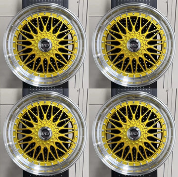 20x8.5 / 20x9.5 Staggered Gold Euro RS Style Wheels Set 5x120/5x114.3 +35 Rims