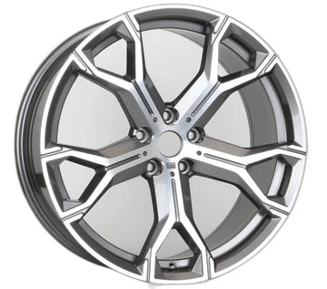20" GUNMETAL MACHINED 20X9 5x120 +37 SQUARE WHEELS FOR BMW X5 E70 F15 XDRIVE