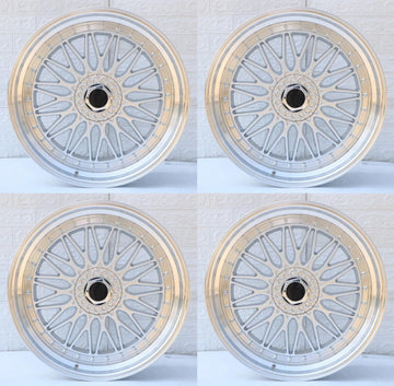 22" Wheels 22x9 5x112/5x120 +30 Silver Machined Lip RS Style Set 4