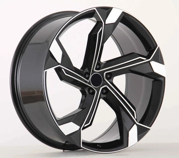 22" BLACK MACHINED WHEELS FOR AUDI A7 RS6 RS7 A8 SQ5 Q7 Q8 RSQ8 ETRON 22x10 RIMS