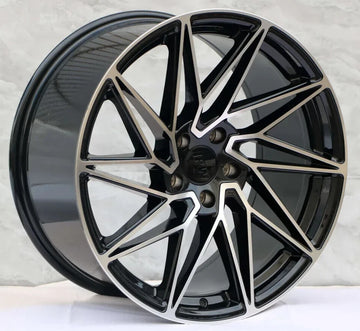 19" Wheels 19x8.5 5x114.3 ET35 CB73.1 KT20 Style Black Machined Face Rims Set 4