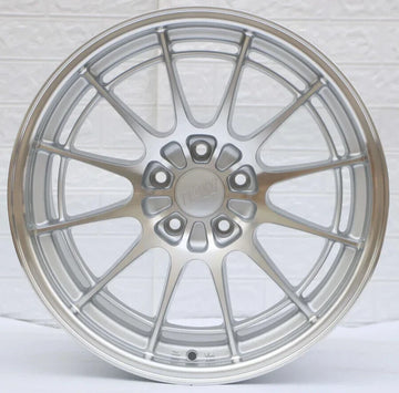 18" Wheels 18x8.5 +35 5x112 CB 73.1 Silver Machined Face NT03 Style Rims Set 4