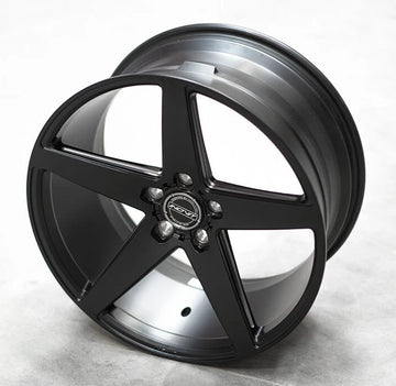 20x8.5 +35 5x114.3 Inovit Rotor Wheels Black Machined 5 Spoke 20" Rims Set 4