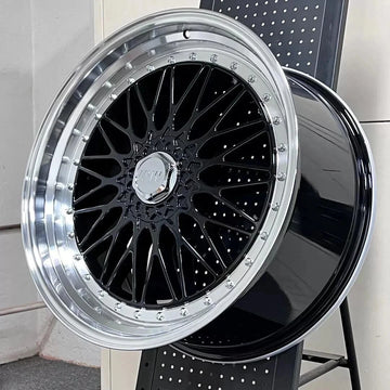 22" Wheels 22x9 5x114.3 / 5x120 +30 RS Style Black Machined Lip Set 4