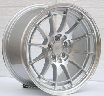 19" Wheels 19x8.5 +35 5x112 CB 73.1 Silver Machined Tuner NT Style Set Rims 4