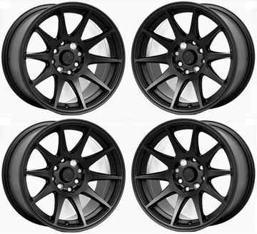 15" Wheels Satin Black Honda Civic EG EK 15x8 4x100 / 4x114.3 +25 Rims SET 4