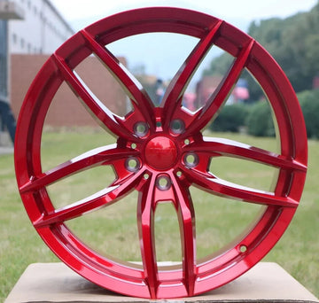 20" Red Wheels Fit Honda Accord Lexus 20x8.5 / 20x9.5 +35 5x114.3 Tuner Rims Set