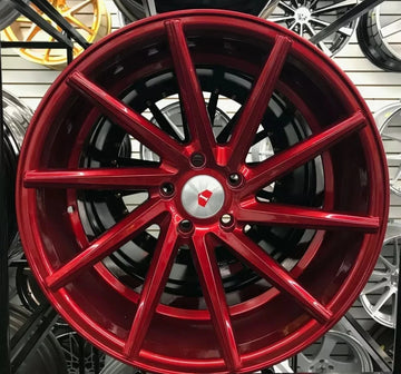 20" Wheels 20x8.5 / 20x10 5x114.3 +35 73.1 Red W013 Tuner Swirl Style Rims Set 4