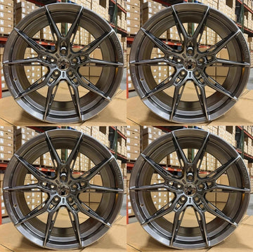 17" HyperBlack Wheels 17x7.5 5x114.3 +35 for For Honda Civic Accord Lexus Rims
