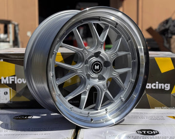 20x8.5/20x9.5 5x114.3 +35 MFlow MFL2 Silver Machined Wheels 20" Staggered Rims