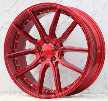 20" Tuner Wheels 20x8.5 +35 5x120 CB 72.56 W512 Red Rims Set 4