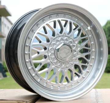 17" Wheels 5x100 / 5x114.3 +35 CB73.1 Silver Machined 17x8.5 RS Style Rims Set 4