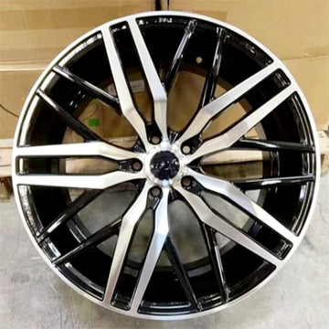 20" Wheels 20x8.5 / 20x10 +35 5x114.3 Staggered Black Machined Tuner Rims Set 4
