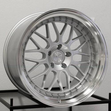 18x9.5 Aodhan AH02 Wheels Silver Machined Lip 5x100 +35 Rims 18 Inch Set 4