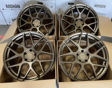 20" Aodhan AFF2 Wheels Matte Bronze 20x10.5 +35 5x120 Rims Set 4