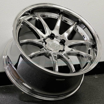 18" AodHan DS02 Wheels 18x9.5 +15 / 18x10.5 +15 5x114.3 Vacuum Chrome Rims Set 4