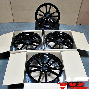 19" Black Wheels Fit Volkswagen GTI Golf Jetta Passat VW 19x8.5 +45 5x112 Set 4
