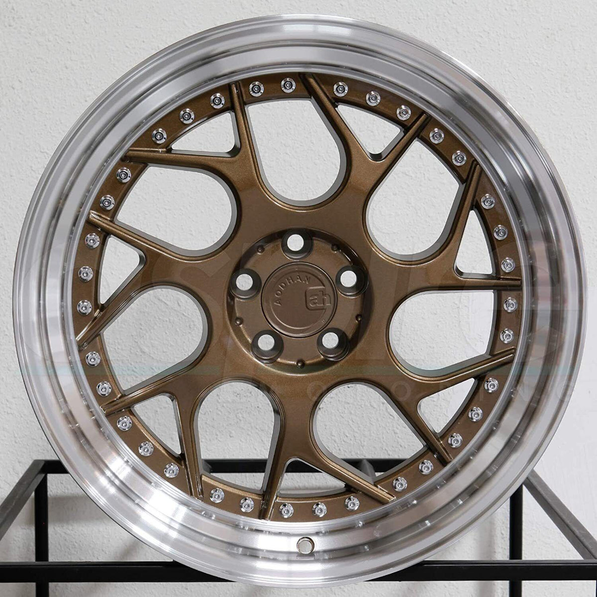 18x8.5 Aodhan DS01 Wheels 5x100 +35 Bronze Machined Lip 18 Inch Rims S ...