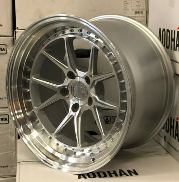 19" Aodhan DS08 Wheels 19x11 +15 5x114.3 Silver Machined Set 4 Concave Rims
