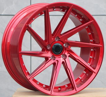 19" Wheels 19x8.5 +35 5x114.3 Candy Apple Red W511 Swirl Style Rims Set 4
