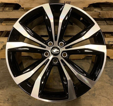 22" Wheels 5x100 +40 CB73.1 22x8 Black Machined Face Rims Set 4