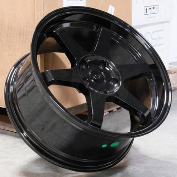 18x10.5 +22 5x100 ESR SR07 Wheels Gloss Black Rims Set 4