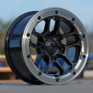 17" Machined Black Defiant DF01 Wheels Set (4) Rims Fit Jeep Wrangler Gladiator