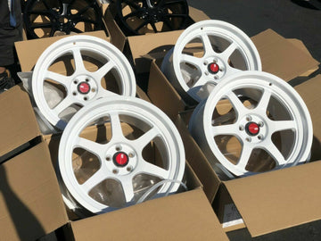 18" Aodhan Ah08 Gloss White Wheels 18x8.5 +35 5x100 Rims Set 4
