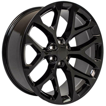 Chevy 24" Snowflake Wheels Gloss Black For GMC Tahoe Silverado 24x10 Rims Set 4