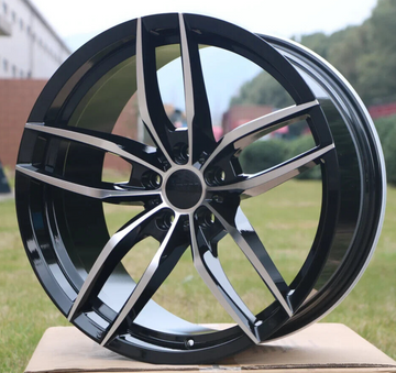 19" Wheels 19x8.5 / 19x9.5 +35 5x114.3 Staggered W524 Black Machined Rims Set 4