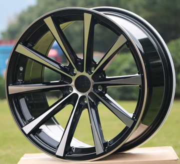19" Wheels 19x9.5 5x114.3 ET35 CB73.1 Eclipse Style Black Machined Face Set 4