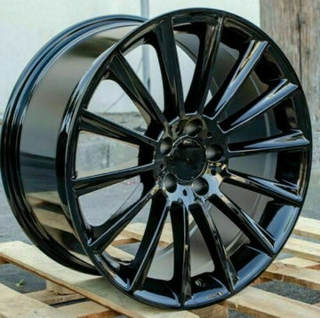 19" Wheel Gloss Black 19x8.5 +35 Two Spare Rims 5x112